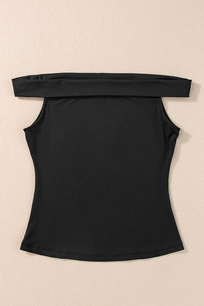 Folded Off Shoulder Slim Top