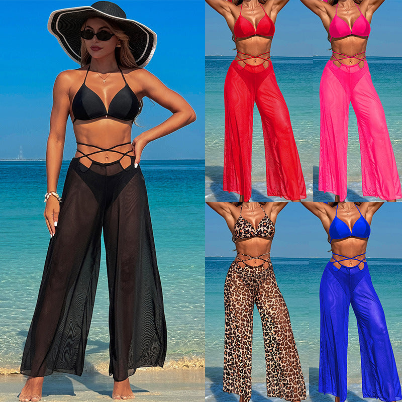 Criss Cross -piece Bikini and Pants Set