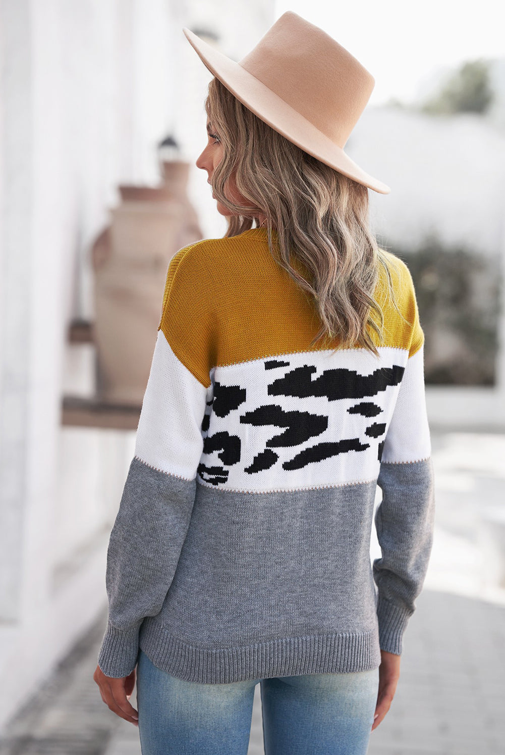 Gray leopard print clearance sweater