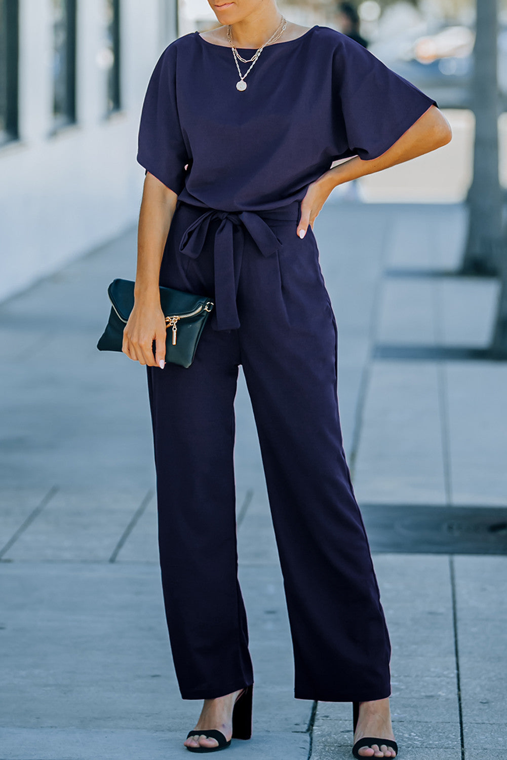 Navy Blue Bodycon Jumpsuit – Za Belle Boutique