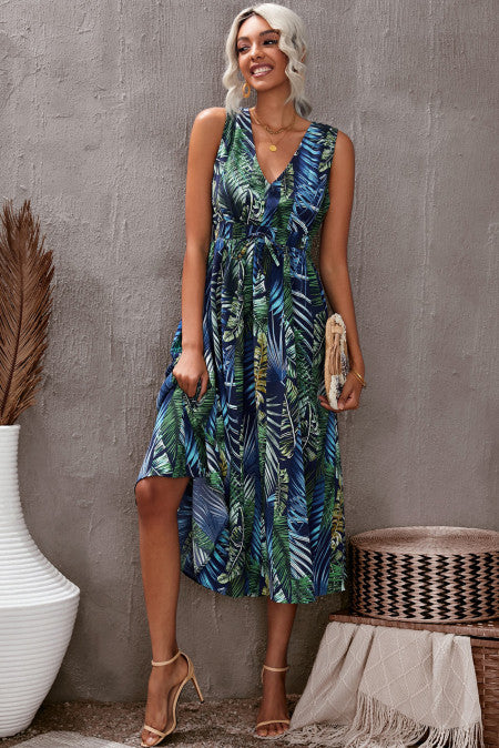 Floral print v neck maxi clearance dress