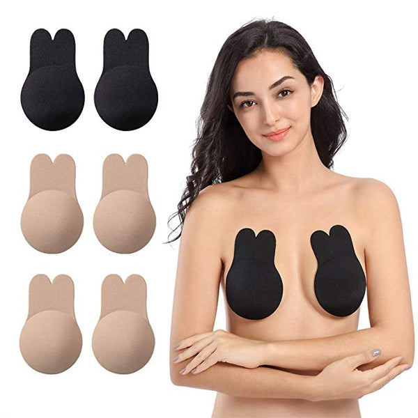 SV Women Lift up Invisible Bra Tape Push up Strapless Bra Self Adhesive  Backless Sticky Bra Rabbit's Ears Shape Breast Lift Petals Reusable Beige :  : Clothing & Accessories