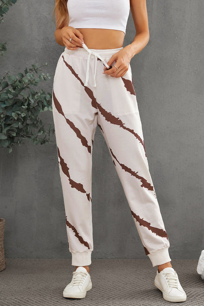 Casual Tie-dyed Drawstring Elastic Waist Pants