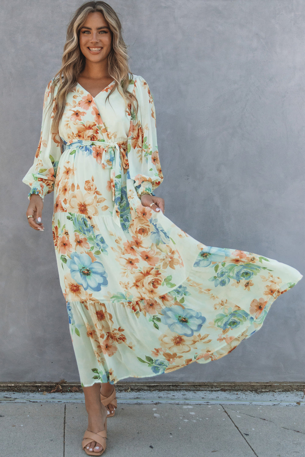 Empire waist hot sale floral maxi dress