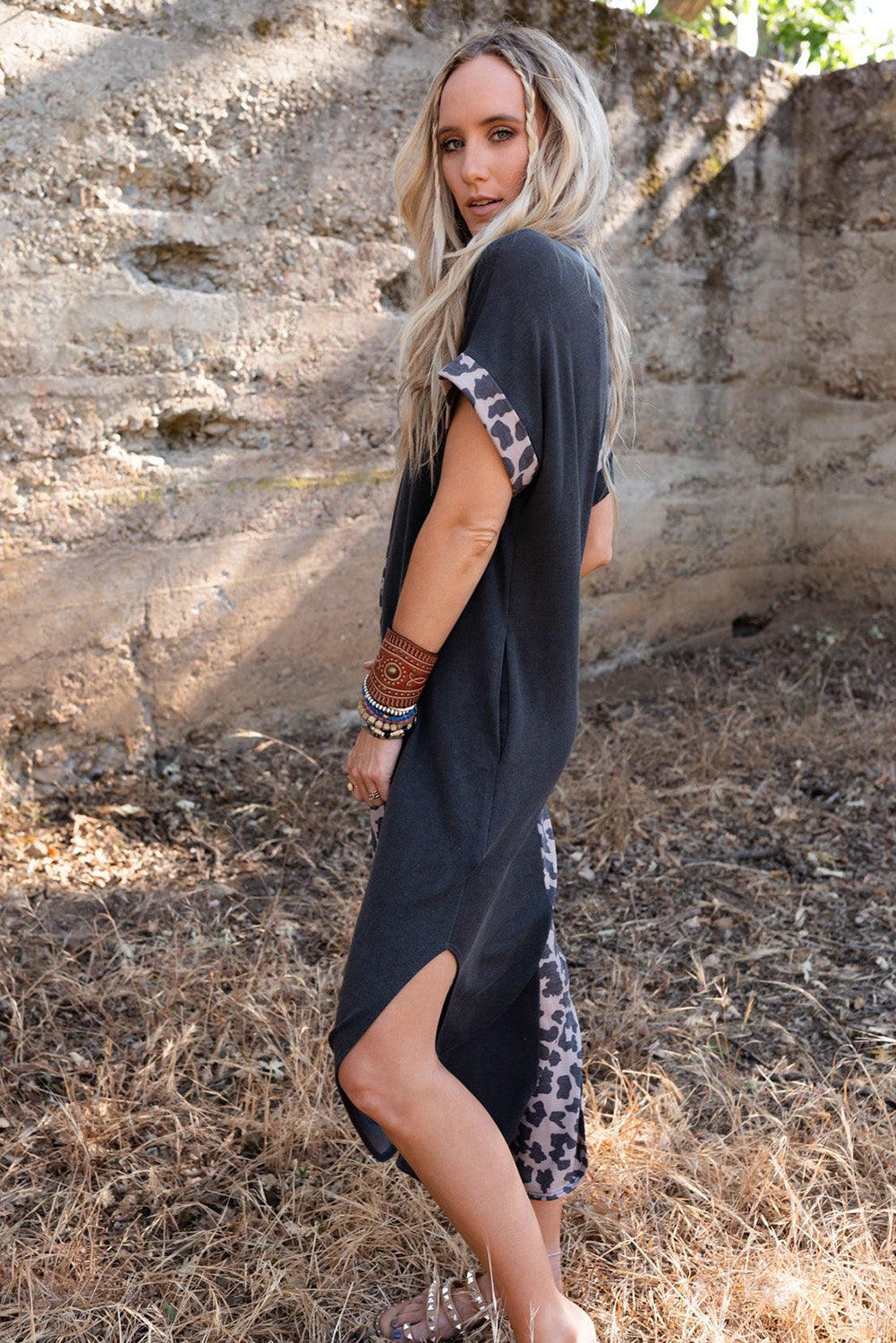 T shirt clearance dress with slits