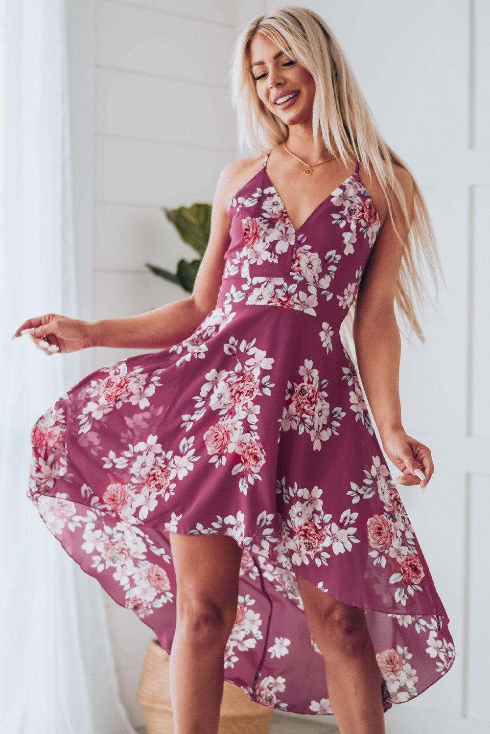 High low hotsell dress burgundy